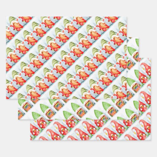 Weihnachtsgnomen Wrapping Paper Sheets Geschenkpapier Set (Set)