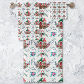 Weihnachtsgnomes Blumenmuster Badhandtuch Set