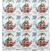 Weihnachtsgnomes Blumenmuster Duschvorhang (Vorderseite)
