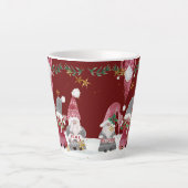 Weihnachtsgnomes Burgundy Liebe Joy Peace Foliage Milchtasse (Vorderseite)