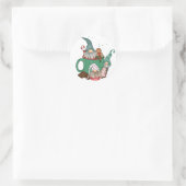 Weihnachtsgnomes & Cocoa Runder Aufkleber (Tasche)