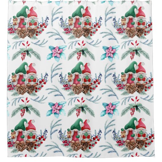 Weihnachtsgnomes Design Duschvorhang (Vorderseite)