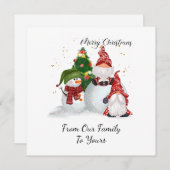 Weihnachtsgnomes Feiertagskarte (Vorne/Hinten)