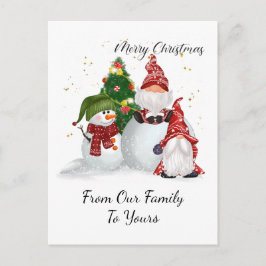 Weihnachtsgnomes Feiertagspostkarte