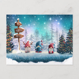 Weihnachtsgnomes Feiertagspostkarte