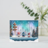 Weihnachtsgnomes Feiertagspostkarte (Stehend Vorderseite)