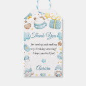 Weihnachtsgnomes Geburtstagsparty Geschenkanhänger (Rückseite)