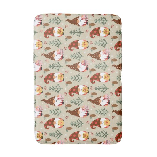 Weihnachtsgnomes Geschenkmuster Badematte (Vorderseite Vertikal)