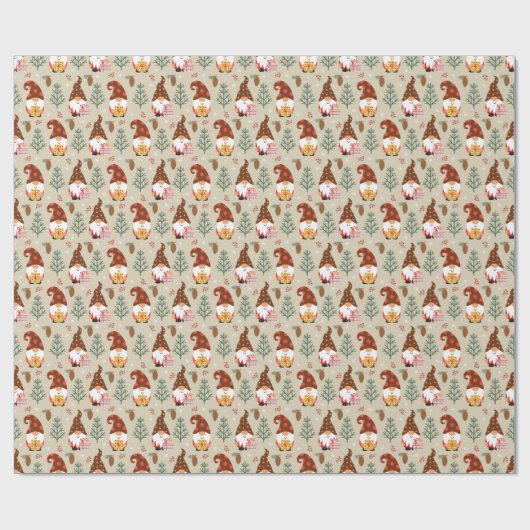 Weihnachtsgnomes Geschenkmuster Geschenkpapier (Flach)