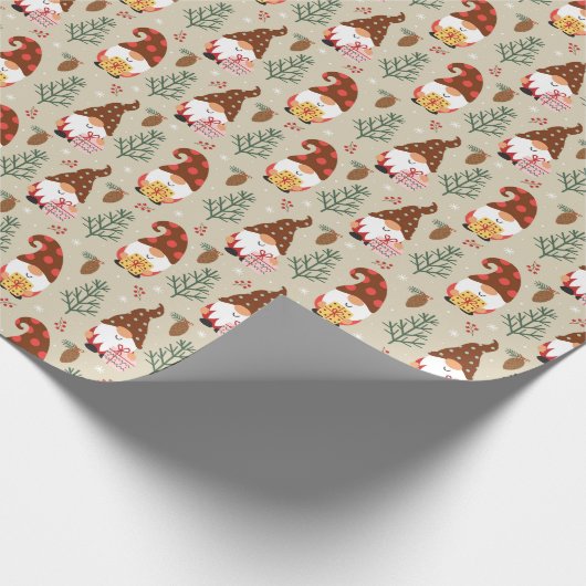 Weihnachtsgnomes Geschenkmuster Geschenkpapier (Ecke)