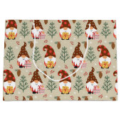 Weihnachtsgnomes Geschenkmuster Große Geschenktüte (Vorderseite)