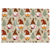 Weihnachtsgnomes Geschenkmuster Große Geschenktüte (Rückseite)