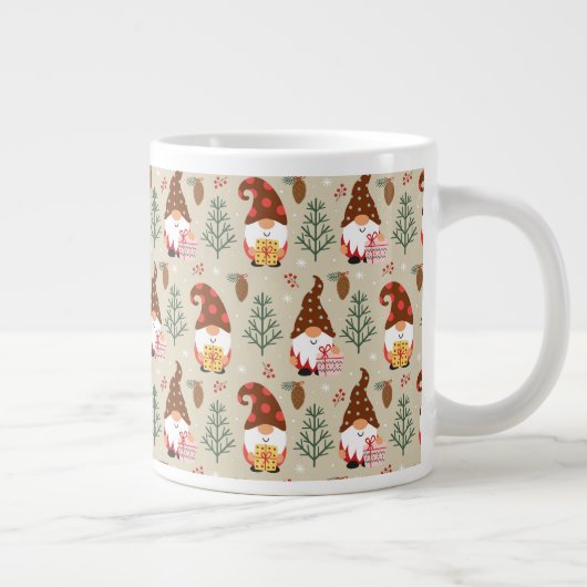 Weihnachtsgnomes Geschenkmuster Jumbo-Tasse (Rechts)