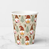 Weihnachtsgnomes Geschenkmuster Pappbecher (Rückseite)