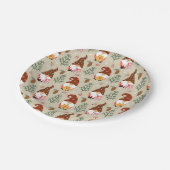 Weihnachtsgnomes Geschenkmuster Pappteller (Schrägansicht)