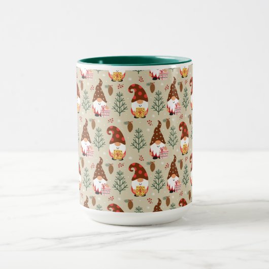 Weihnachtsgnomes Geschenkmuster Tasse (Zentrum)
