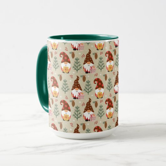Weihnachtsgnomes Geschenkmuster Tasse (Vorderseite Links)