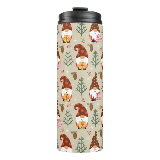 Weihnachtsgnomes Geschenkmuster Thermosbecher (Vorderseite)