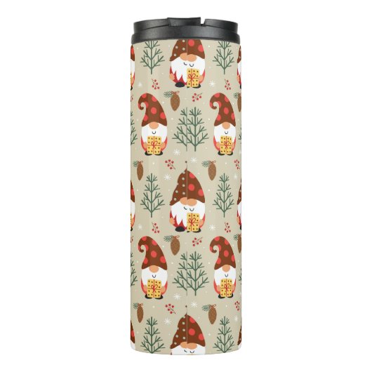 Weihnachtsgnomes Geschenkmuster Thermosbecher (Rückseite)