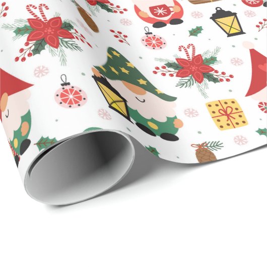 Weihnachtsgnomes Geschenkpapier (Rolleneckpunkt)