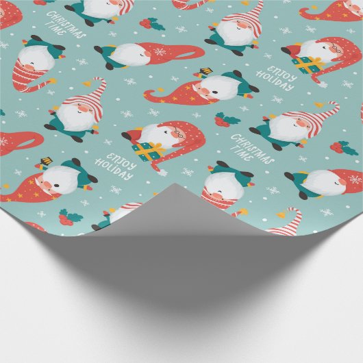 Weihnachtsgnomes Geschenkpapier (Ecke)