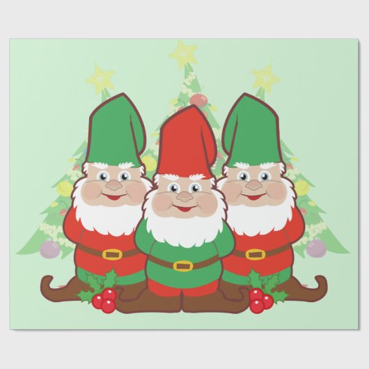 WeihnachtsGnomes Geschenkpapier (Flach)
