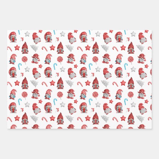 Weihnachtsgnomes Geschenkpapier Set (Vorderseite 3)