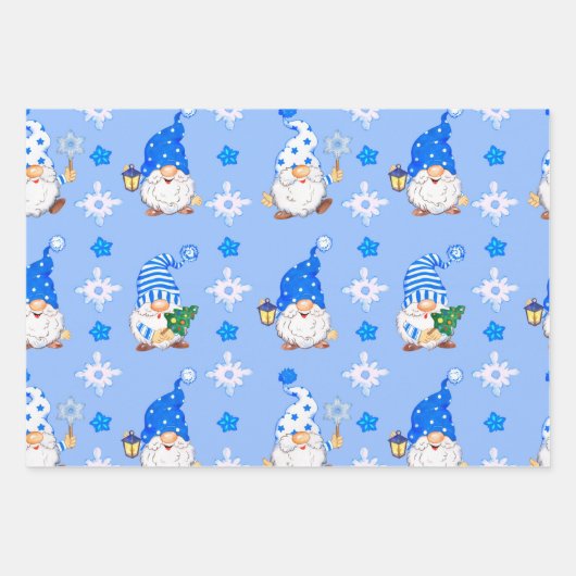 Weihnachtsgnomes Geschenkpapier Set (Vorderseite)