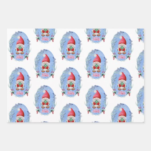 Weihnachtsgnomes Geschenkpapier Set (Vorderseite 3)