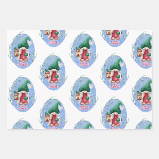 Weihnachtsgnomes Geschenkpapier Set (Vorderseite 2)