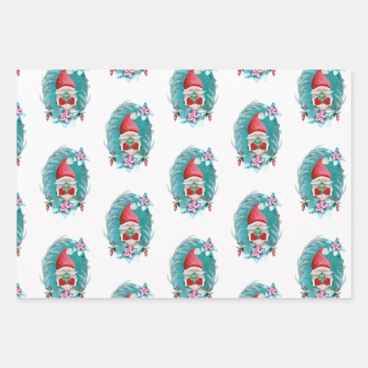 Weihnachtsgnomes Geschenkpapier Set (Vorderseite)