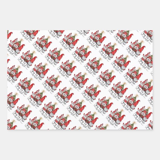 Weihnachtsgnomes Geschenkpapier Set (Vorderseite 2)