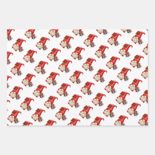 Weihnachtsgnomes Geschenkpapier Set (Vorderseite)