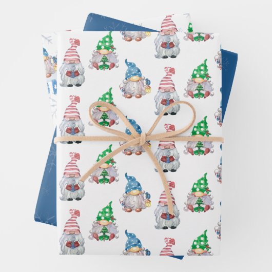 Weihnachtsgnomes GNOEL Winterschneeflocke Geschenkpapier Set (Beispiel)