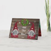 Weihnachtsgnomes Jahresgrüße Rustikales Holz Ca Karte (Rückseite)