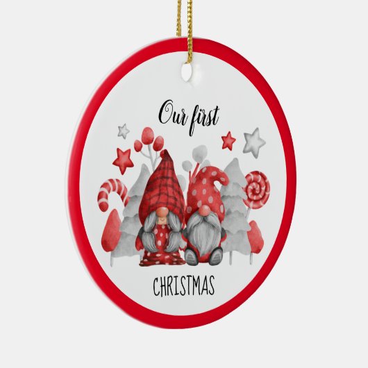 Weihnachtsgnomes Keramik Ornament (Rechts)