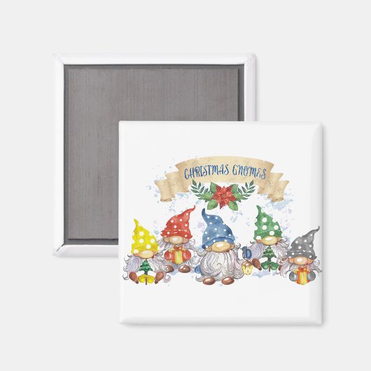 Weihnachtsgnomes Magnet (Vorderseite/Rückseite)