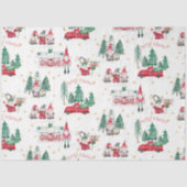 Weihnachtsgnomes Merry Bright Red Truck Decoupage Seidenpapier (Vorderseite)