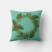 Weihnachtsgnomes, Mr. & Mrs. Claus Watercolor Wrea Kissen (Rückseite)