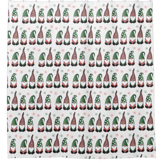 Weihnachtsgnomes Muster Duschvorhang (Vorderseite)