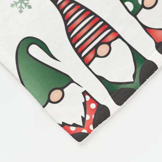 Weihnachtsgnomes Muster Fleecedecke (Ecke)