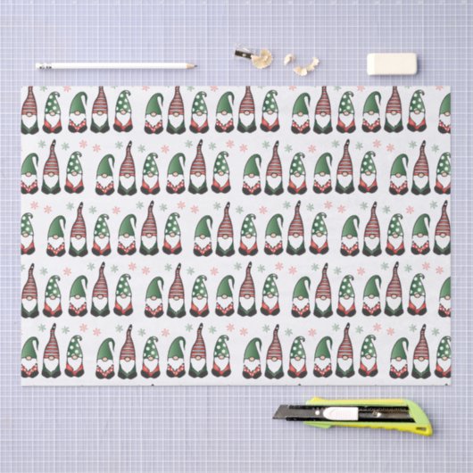 Weihnachtsgnomes Muster Seidenpapier (Handwerk)