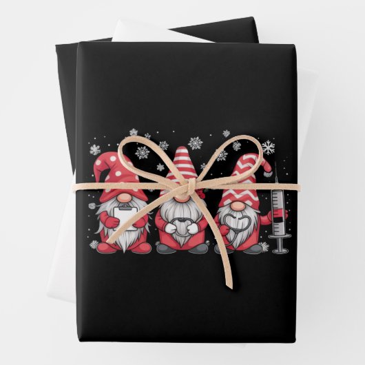 Weihnachtsgnomes Niedlich Xmas Scrub Geschenkpapier Set (Beispiel)