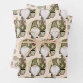 Weihnachtsgnomes Nordic Skandinavier Grüner Tan Geschenkpapier Set (Beispiel)