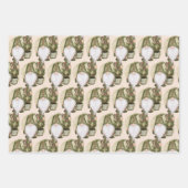 Weihnachtsgnomes Nordic Skandinavier Grüner Tan Geschenkpapier Set (Vorderseite)