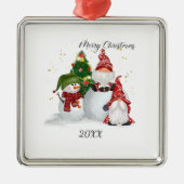 Weihnachtsgnomes Ornament Aus Metall (Vorne)