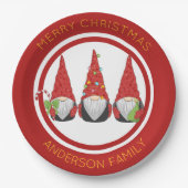 Weihnachtsgnomes Pappteller (Vorderseite)