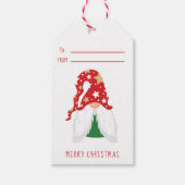 Weihnachtsgnomes Personalisiert Geschenkanhänger (Vorderseite)