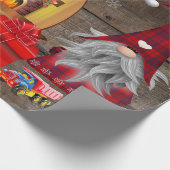 Weihnachtsgnomes präsentiert Rustikales Holz Wrapp Geschenkpapier (Ecke)