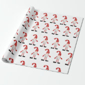 Weihnachtsgnomes Red White Gray Stripe Muster Geschenkpapier (Ungerollt)